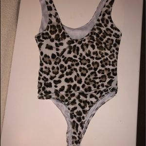 Slinky cheetah thong bodysuit